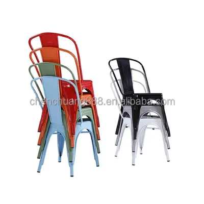 European Modern Iron Chair Retro Back Iron Dining Chair Bar Stool Cafe Outdoor Metal Nail Chair