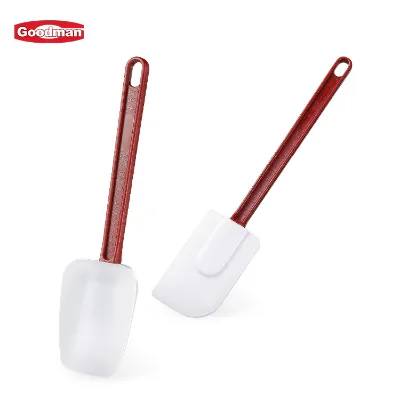 Food Grade Heat-Resistant Eco-Friendly Baking Cake Spatula with Red Handle 10" Kitchen Silicone Spatula