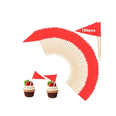 Wholesale Custom Logo Printing Morocco Cocktail Circle Toothpick Flag for Burger Decoration