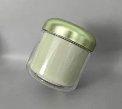 Plastic Double Wall PET Cosmetic Body Lotion Container Packaging 500ml Jar with Screw Top Lid Big Size for Body Butter
