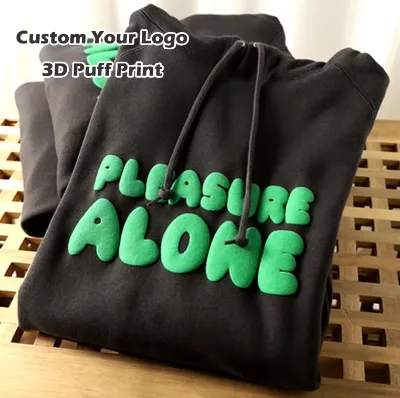 OEM High Quality Oversized Plus Size Cotton Hoody Anime Unisex Winter Custom Hoodie Foame 3D Puff Print Men's Pullover Hoodies
