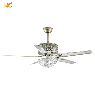 F1026 OEM ODM Super Silent Bedroom Chandelier BLDC Motor Living Room Crystal Fan Lamps Light