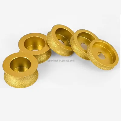 OEM Hand Use Abrasive Tools Vacuum Brazed Marble Granite Stone Ceramic Quartz Profile Diamond Grinding Wheel for Angle Grinder