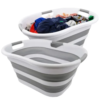 Foldable Portable Plastic Laundry Basket