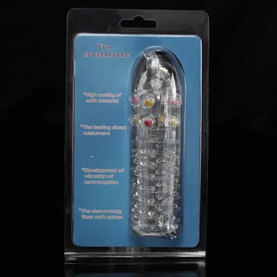 Crystal Penis Sleeve Condom Sexy Extender,Male Soft TPE Enhancement Condom with Enlargement of the Penis