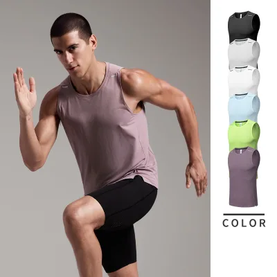 OEM/ ODM Service Lightweight Sport Shirts Cutoff Sleeve Gym Clothes Men Fitness Tank Top Quick Drying Veste De Running