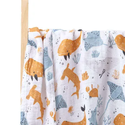 Wholesale Organic 100% Cotton Muslin Swaddle Blankets Super Soft Newborn Baby Muslin Swaddle Blankets