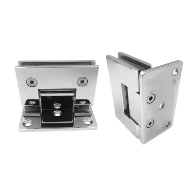 90 Degree Single Side Glass to Wall Stainless Steel Straight Edge Modern Shower Hinge for Bathroom & Outdoor Use