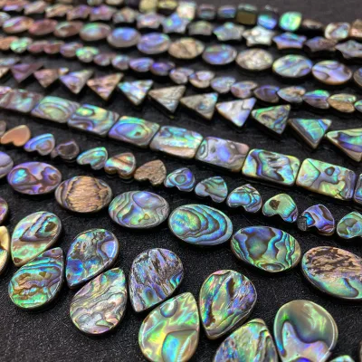 Factory Price Different Shape Natural Abalone Shell Beads with Hole , Wholesale Waterdrop Abalone Beads for Jewelry Making