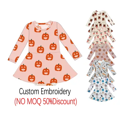 New Arrival Spring Summer Print Kids Girls Romper Dresses Soft Skin Friendly Bamboo Fiber Toddler Skirt