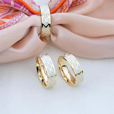 Customized High Quality Stainless Steel Ring Elegant Enamel Silk Scarf Buckle for Women for Wedding Engagement or Gift