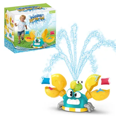 Customized Kids Lawn Sprinkler Toy Cute Crab Shape Adjustable Spray Height Backyard Pool Family Outdoor Summer Party Splash Toy
