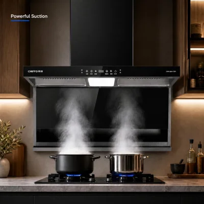 Range Hood for Home Kitchen Restaurant Ventilation Hood Triple Suction 1000Pa No Backflow Gesture Control Smart Inverter