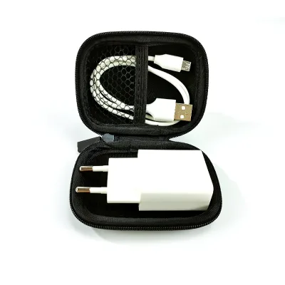 EVA Hard Shell Waterproof Shockproof Travel Charger Cable Organizer Case Portable Electronic Pouch Gadget Bag