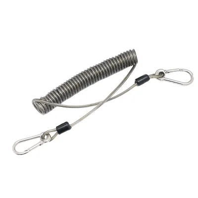 Portable Fishing Tether Safety Lanyard with Alloy Clips Elasticity Retractable Retention Rope Prevents Lost Miss Accessory