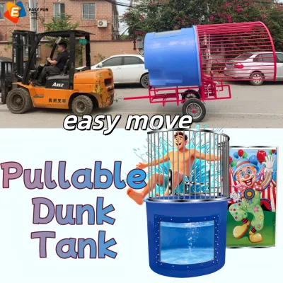 Popular Carmival Games High Load Capacity 2000L Ball Stimulates Bursting Game with Wheels Easy Move dunk tank