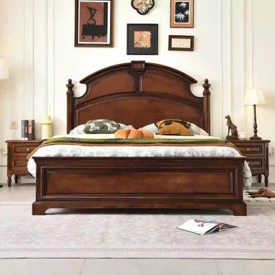 Wood king Bed Wooden Carved Bed Luxury Solid Wood Bed Double Bed Design in Woods