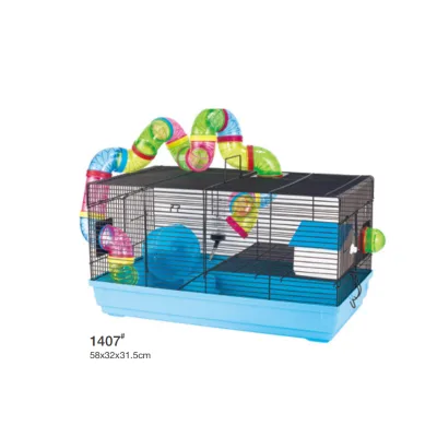 Beautiful Portable Hand-held Metal Pipe Rat Cage Wheels Drinking Bottle Feeder Lounge Area All Functions Powder-Coated Hamster