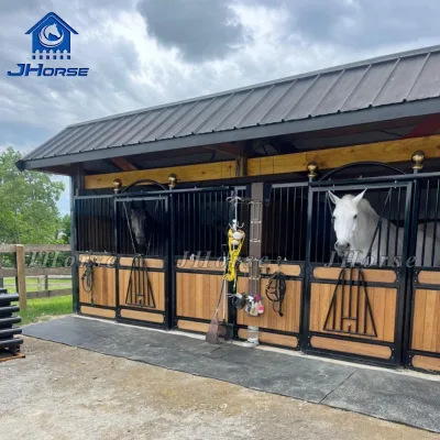 Pre Built Classic High-end Customized Steel Structure Equine Equipment Horse Box Stalls Horse Stable Sliding Gate