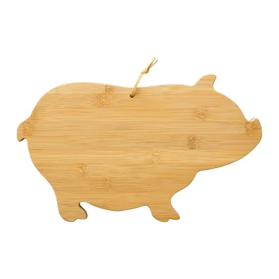 Bamboo Pig Shaped Bamboo Wood Cutting Board Charcuterie Board Pig Shaped Bamboo Cute Cutting Charcuterie Board with Hanging Hole