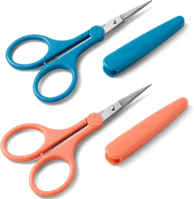 Blue Portable Simple Durable Stainless Steel Multi-Purpose Fabric Shears for Household Sewing Needlework Sewing Projects