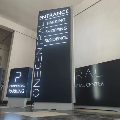 Store Outdoor Double Side Entrance Signage Led Light 3D Outdoor Advertising Pylon Sign Road Business Building Led Entrance Signs