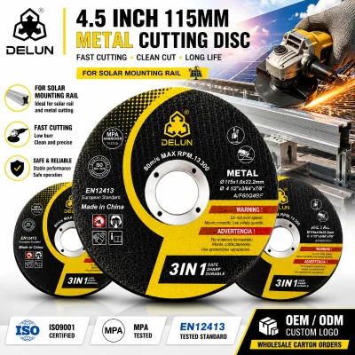 Cut Off Wheel for Solar Installation 4.5 Inch 115mm Size to Cut Solar Mounting Rail Using Angle Grinder Wholesale Carton Orders