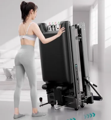 Pilates Reformer Aluminum Foldable Leather and Logo Customization