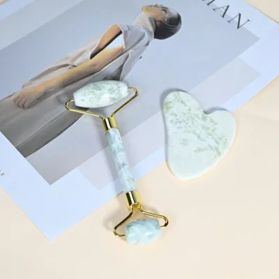 100% Natural Xiuyan Jiacui Jade Roller and Gua Sha Box Set