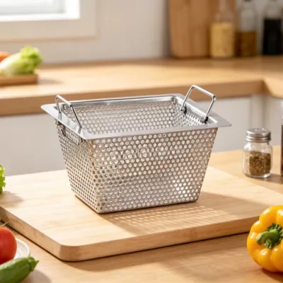 Multi Purpose Stainless Sink Colander Basket Fruit Vegetable Tableware Soaking Dewatering Storage Tray