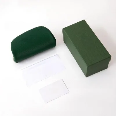 High Quality Custom Sunglasses Case Green EVA Zipper Eyeglasses Case Package with Embossed Brand Logo New Classical Design