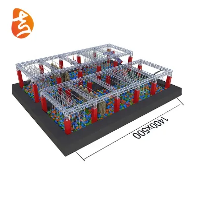 Custom Indoor Playground Adult Warrior Obstacle Course with Soft Blocks