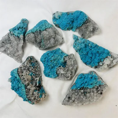 Wholesale Natural Blue Copper Oxide Mineral Chrysocolla Specimen Raw Blue Crystal Stone for Fengshui