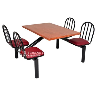 Cheap Dining Furniture Set Wooden Dining Table and 4 Chairs Design for School and Restaurant