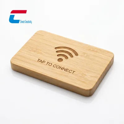 Personalized Engraved Wooden NFC WiFi Access Tag Eco Friendly WiFi Tap Sign for Resort Guest WiFi Use