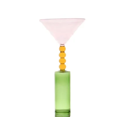 Wholesale Customized Multi-color Martini Margarita Cocktail Glass With Unique Stem
