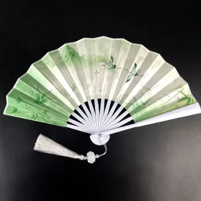 8 inch plastic handle fan, folding fan Chinese style, antique fan, factory wholesale