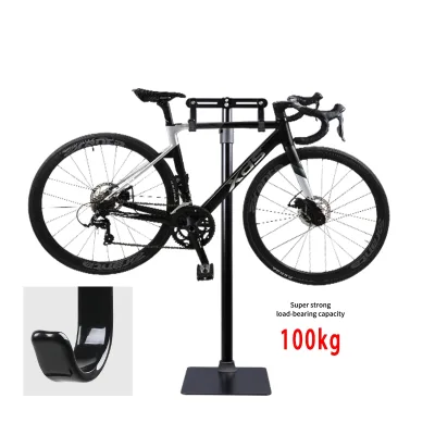 Bicycle Floor Mounted Suspension Frame, Road Bike, Aluminum Alloy Parking and Storage Bracket, Adjustable Hook Display Rack