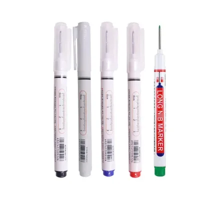 Red Black Blue Green White Ink Long Head Permanent Markers Woodworking Decoration Deep Hole Marker Pen