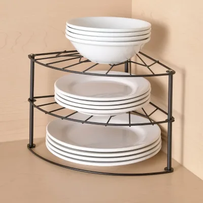 Iron 3-Layer Spice Rack Condiment Storage Rack Standing Corner Rack Seasoning Holder Kitchen Storage Rack Kitchenware