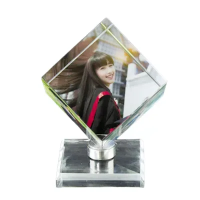 K9 Crystal 3D Laser Engraved Cube Photo Customization Rotating Image Crystal Ornaments Souvenirs