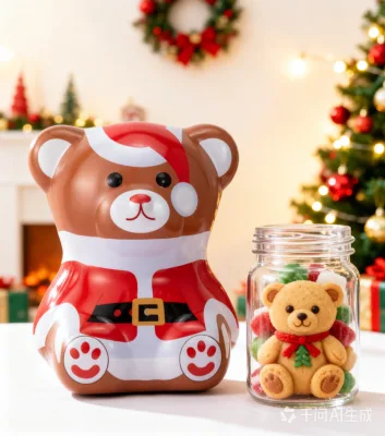 Custom Bear Shaped Biscuit and Gummy Bear Tin , Coin Bank Metal Box, Kids Snacks Gift Box, OEM ODM Available