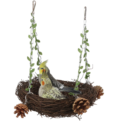 Parrot Bird Woven Nest Breeding Box Natural Pine Vine Insulation Nest