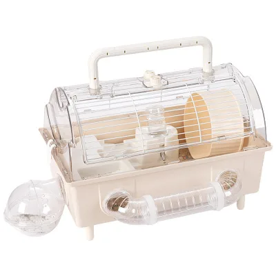 Transparent hamster cage with a detachable carrying cage, double-layer base cage, large hamster cage, landscape villa