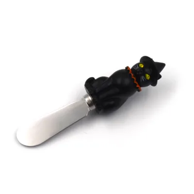 Elegent Handcrafted Cheese Knives Set With Polyresin Hallowmas Handles Stainless Steel Butter Knife Cheese Spreader