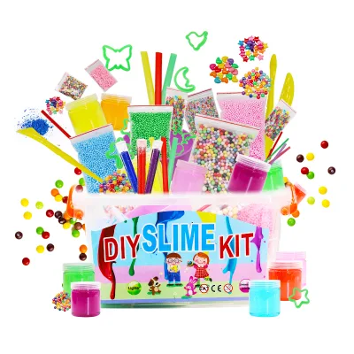 YH566 Slime Supplies Soft Slime Making Kit, Handmade Toy Activator Powder Fluffy Crystal Clay Slime Kit for Kids