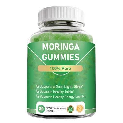Private Label Moringa Gummies with Moringa Leaf Extract 1000mg Support Natural Energy & Balance for Adults