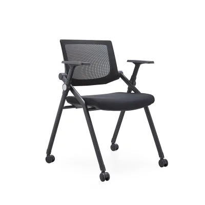 Ergonomic Mid-Back Breathable Mesh Foldable Conference Folding Training Meeting Chair with Wheel