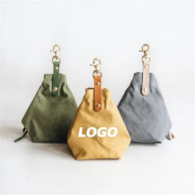 Durable Waterproof Canvas Dog Treat Pouch with Drawstring Digital Printed for Outdoor Training Pet Food Storage & Walks