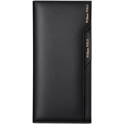 Men's Card Holder Genuine Cowhide Large Capacity Long Wallet Driver's License Holder Anti-theft Anti-magnetic